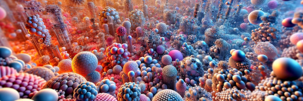 A close-up of nanoparticles